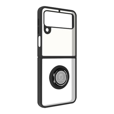 Funda para Samsung Galaxy Z Flip 3 Bi-materia Anillo Metálico Soporte de Vídeo Negro