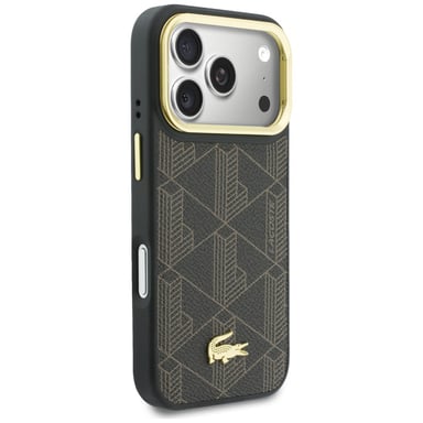 Étui Lacoste PVC Blend Stand pour iPhone 17 Pro, marron