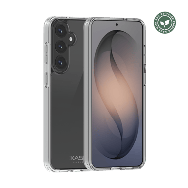 Carcasa híbrida invisible hecha con plástico reciclado al 83% para Samsung Galaxy S26 FE 5G, transparente