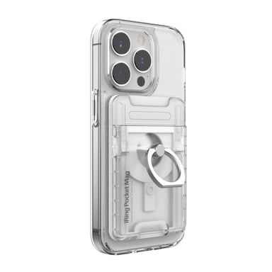 iRing® Pocket Mag - Porte-cartes iPhone - Anneau de téléphone - Support de téléphone - Transparent