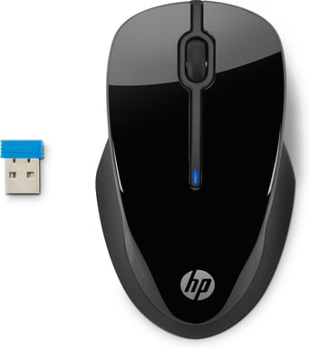 Ratón inalámbrico HP 250, negro, sensor óptico LED azul, conexión de 2,4 GHz, 3 botones, duración de las pilas de hasta 12 meses con uso diario 3FV67AA
