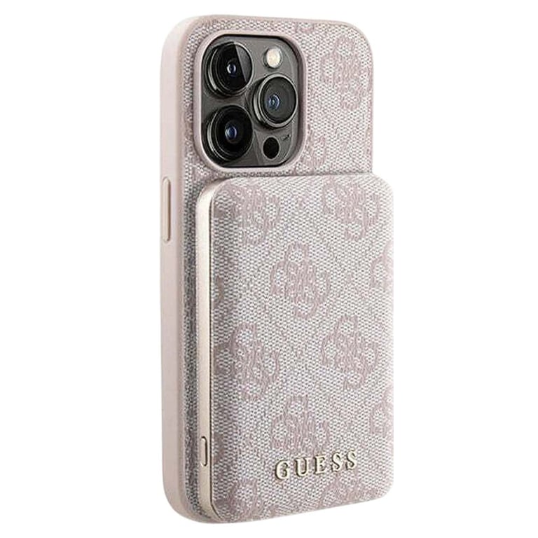 Guess Bundle Pack MagSafe 4G Metal Gold Logo Ensemble coque + Power Bank 5000mAh MagSafe iPhone 14 Pro - vue 6