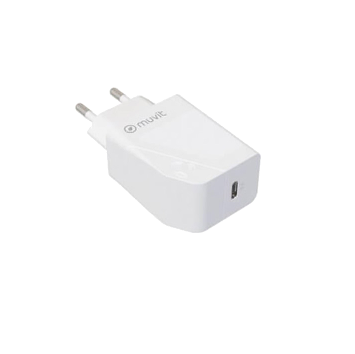 Adaptador de corriente USB-C de 20W Blanco de Muvit