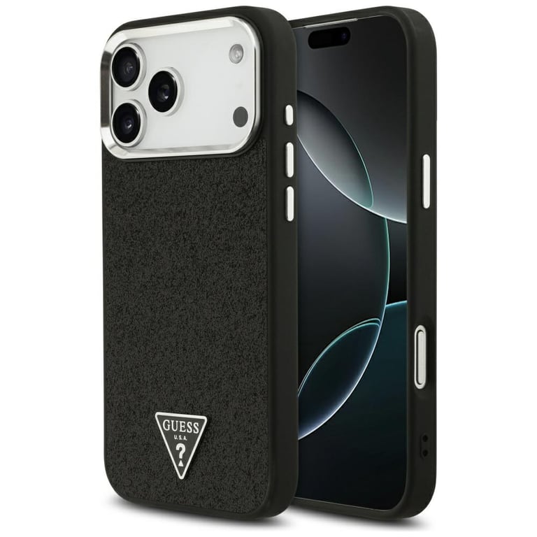 Guess Coque Glitter Triangle Logo MagSafe pour iPhone 17 Pro Max