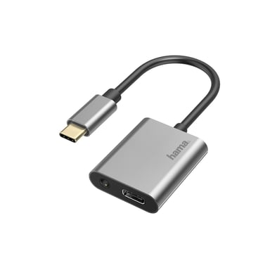 Adapt. audio, 2 en 1, f. USB-C - jack 3,5 mm/port USB-C, audio+charg.