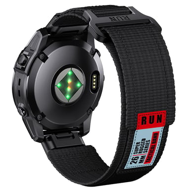 Bracelet en nylon pour Garmin Fenix 8 Black 22 mm