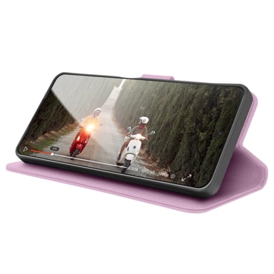 Zanaé Funda tipo cartera para Samsung A42 5G con soporte y lengüeta magnética Rosa
