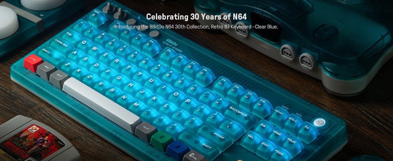 Clavier rétro 8BitDo Just For Games Qwerty 87 touches - vue 5