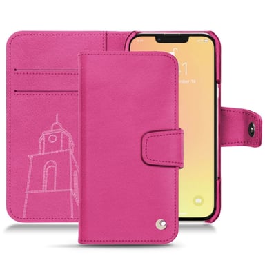 Funda de piel Apple iPhone 13 - Solapa billetera - Rosa - Piel lisa de primera calidad