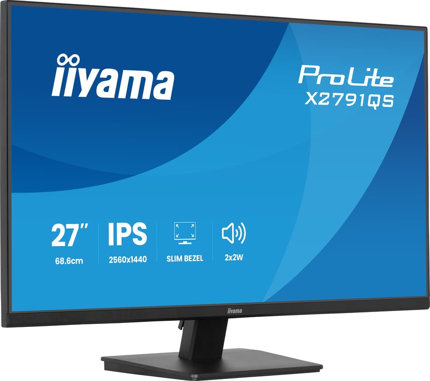 iiyama ProLite X2791QS B1 Écran LED 27 2560 x 1440 QHD @ 75 Hz IPS 350 cdm² 1000:1 1 ms HDMI DisplayPort haut parleurs - vue 4