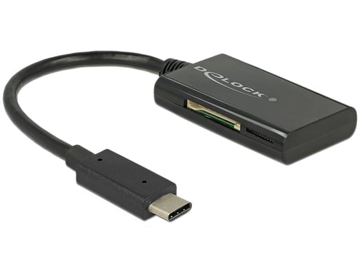 DeLOCK 91740 Lettore di schede di memoria USB 3.2 Gen 1 (3.1 Gen 1) Type-C Nero