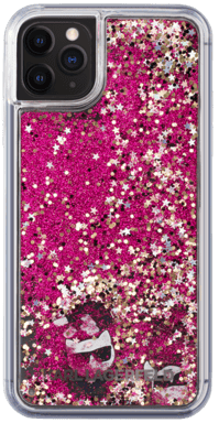 Custodia Karl Lagerfeld Bling Bling con charms fluttuanti per Apple iPhone 11 Pro Max, rosa