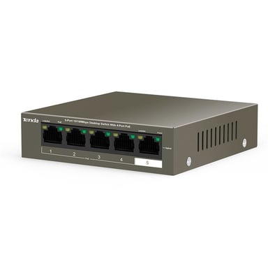 Tenda TEF1105P-4-38W switch No administrado L2 Fast Ethernet (10/100) Energía sobre Ethernet (PoE) Gris