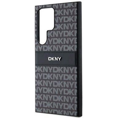 Custodia DKNY Mono Stripe Leather per Samsung Galaxy S24 Ultra, nera