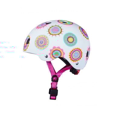 Casque de Sécurité pour Enfant Doodle Dots avec Lumière LED et Boucle Magnétique - Taille S