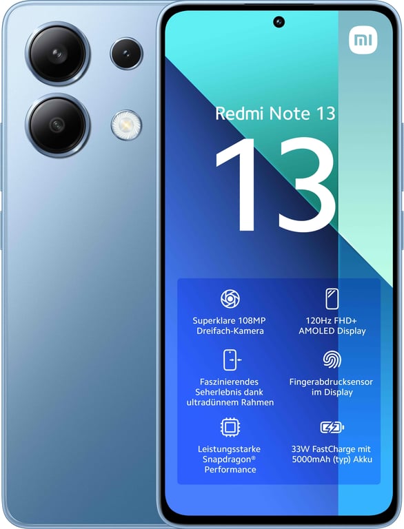 Redmi Note 13 (4G) 128 Go, Bleu, Débloqué - Neuf