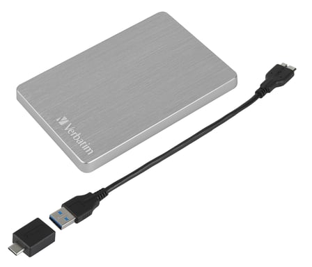 Verbatim Disque dur portable mince Store ?n? Go ALU 2 To argenté