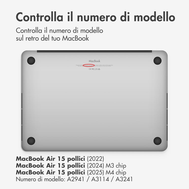 imoshion Coque Laptop pour Apple MacBook Air 15 pouces (2023 / 2024 M3 / 2025 M4 / 2026 M5) - Noir - Neuf