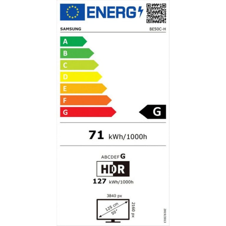 Samsung LH50BECHLGUXEN affichage de messages Panneau plat de signalisation numérique 127 cm (50 ) LED Wifi 4K Ultra HD Noir Intégré dans le processeur Tizen - Neuf