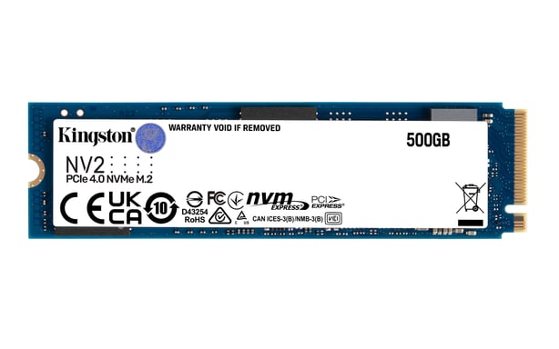 Kingston NV2 PCIe 4.0 NVME M.2 SSD - 500 Go