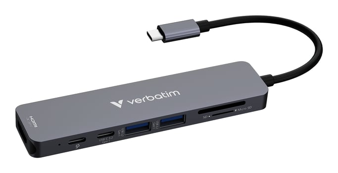 Verbatim 32158 hub de interfaz USB 3.2 Gen 1 (3.1 Gen 1) Type-C 5000 Mbit/s Gris