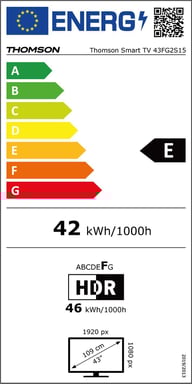 43FG2S15 - TV LED 43 (109 cm) - Full HD 1920x1080 -  Google TV - 3xHDMI - WiFi