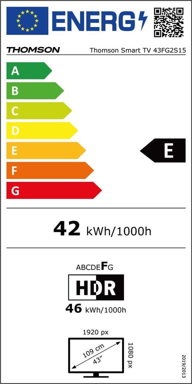 Thomson 43FG2S15 TV LED 43 109 cm Full HD 1920x1080 Google TV 3xHDMI WiFi - vue 3