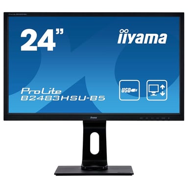 IIYAMA - ecran led 24'' 1920 x 1080 temps de reponse 1ms, luminosite 250cd/m2, 80000000 /1, inclinable, rotatif, pivotant Noir