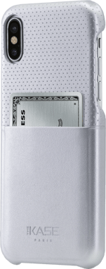 Custodia ultra sottile con carta di credito perforata per Apple iPhone X/XS, argento