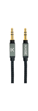 Cable de audio estéreo de jack a jack de 3,5 mm, plateado