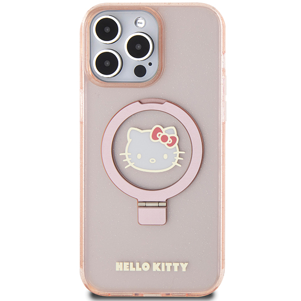 Hello Kitty Ring Stand Glitter Electrop Logo MagSafe Coque iPhone 15 Pro Max - vue 3