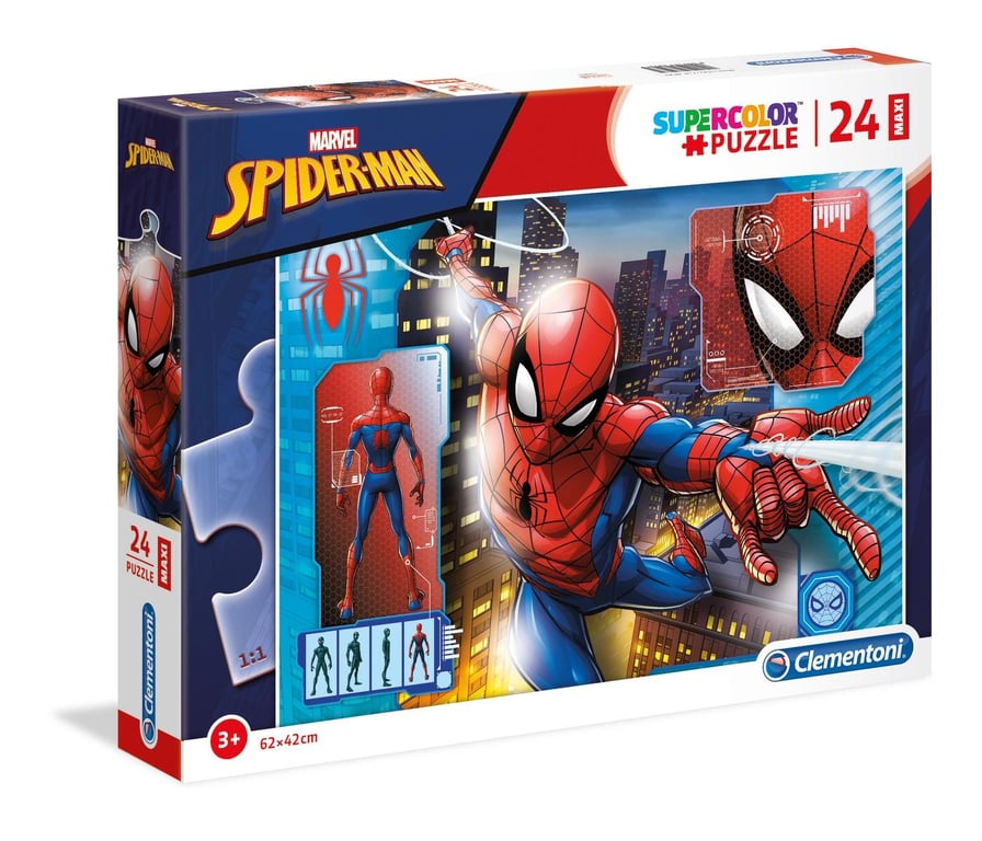 Clementoni 28507 Supercolor Collection Spider Man 24 Maxi pièces