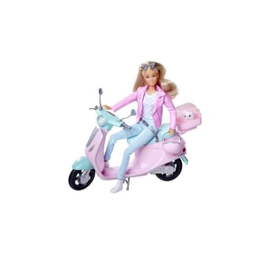 Muñeca maniquí SMOBY Steffi Love 29 cm con scooter de 27 cm, perro y accesorios Pastel
