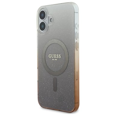 Guess GUHMP16MHGRCELW Custodia rigida marrone per iPhone 16 Plus 6.7'' IML Glitter Gradient MagSafe