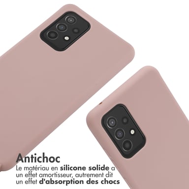 imoshion Coque en silicone avec cordon pour Samsung Galaxy A52(s) (5G/4G) - Sand Pink