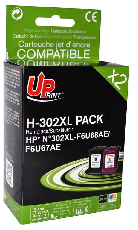 Pack UPrint compatible HP 302 et couleur Neuf