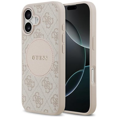 Étui Guess 4G Circle Logo MagSafe pour iPhone 17, rose