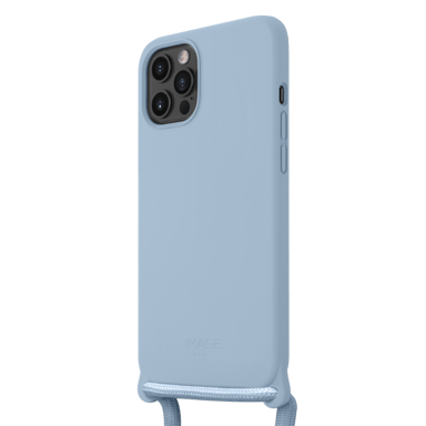 Funda bandolera de gel de silicona suave para Apple iPhone 12 Pro Max, azul lila