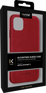 Cover in pelle scamosciata Alcantara per Apple iPhone 11, rosso rubino