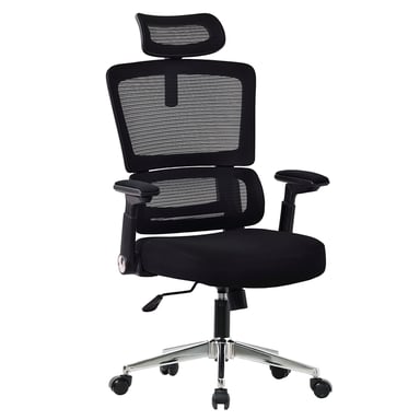Chaise de bureau AMS-OFFICE OFFICE-LIGHT-BLACK  Fauteuil informatique - Siège de bureau coloris noir - confort et ergonomique