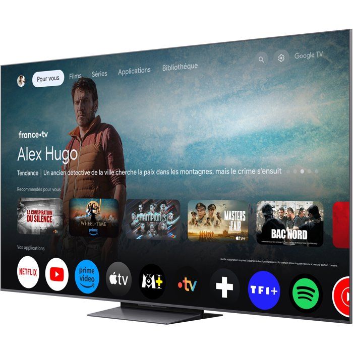 TCL 65C81K TV 65 164 cm QD MiniLED 4K UHD 3840x2160 144 Hz Dolby Vision Google TV 4xHDMI 2.1 WiFi - vue 3