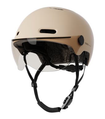 Cosmo Fusion+ Taille S, Sable - Casque avec éclairage Vélo Arrière Intelligent et Connecté - Assurance Individuelle ALLIANZ offerte durant 1 an