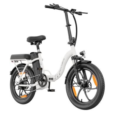 Bicicleta eléctrica plegable WITAMBIKE C16, batería extraíble de 48 V y 16 Ah, Shimano de 7 velocidades - blanca