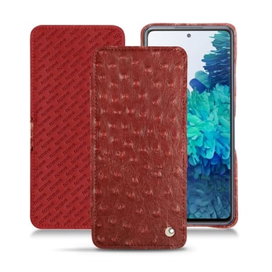 Housse cuir Samsung Galaxy S20 FE - Rabat horizontal - Rouge - Cuirs spéciaux