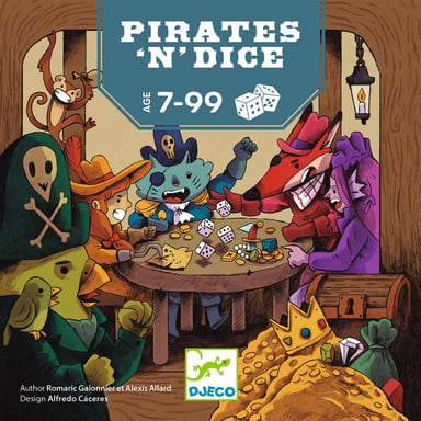 Djeco Jeu de dés et de paris Pirates 'n' Dice 2 à 6 joueurs 15 min Multicolore