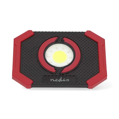 Nedis Lámpara de trabajo LED recargable de 10W 1000lm con soporte magnético Negro / Rojo