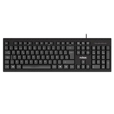 Nilox NXKBE000011 clavier Bureau USB QWERTY Espagnole Noir - Neuf