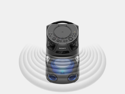 SONY MHCV13.CEL Sistema de audio portátil Bluetooth de alta potencia - Luces multicolor - Refuerzo de graves a chorro