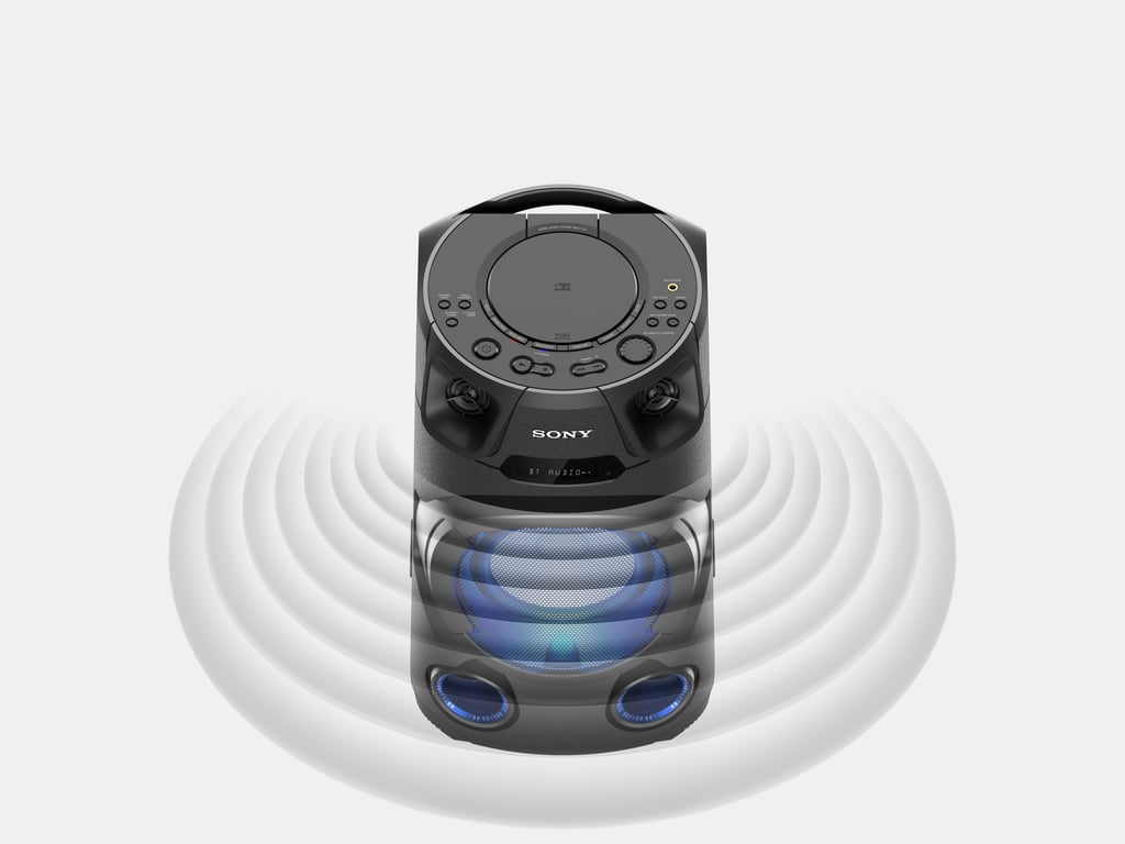 SONY MHCV13.CEL Sistema de audio portátil Bluetooth de alta potencia - Luces multicolor - Refuerzo de graves a chorro