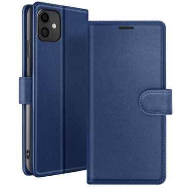 Custodia a portafoglio per iPhone 11 con supporto e linguetta magnetica